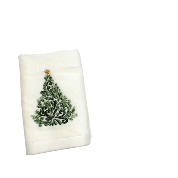 Christmas Embroidered Tea Towel – Cotton