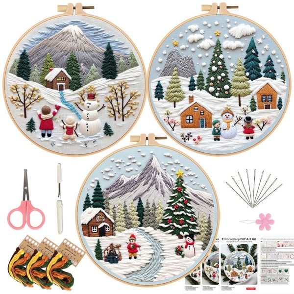 Christmas Embroidery Kit – DIY Cross Stitch Craft Set