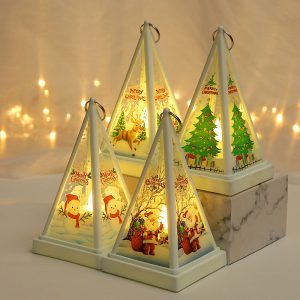 Christmas Night Light – Snowman, Santa & Tree Lantern