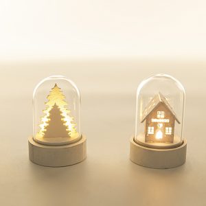 Light-Up Wooden Christmas House Ornament