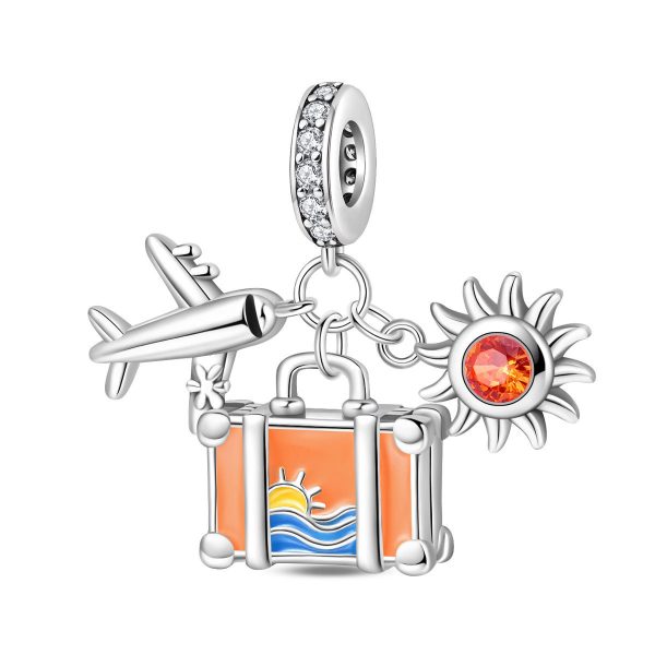 Travel Charm Bead – Suitcase, Plane & Camera Pendant