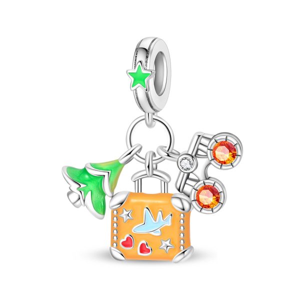 Travel Charm Bead – Suitcase, Plane & Camera Pendant