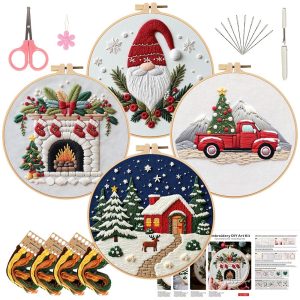 Christmas Embroidery Kit – DIY Cross Stitch Craft Set
