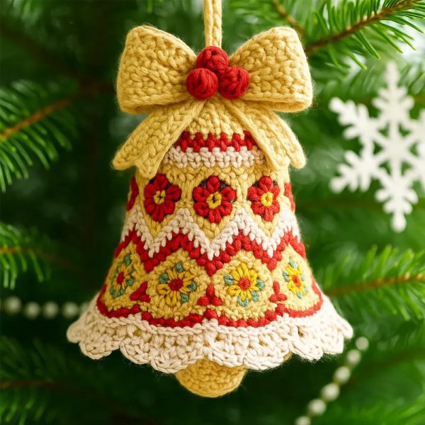 Acrylic Christmas Bell Ornament – 8 cm