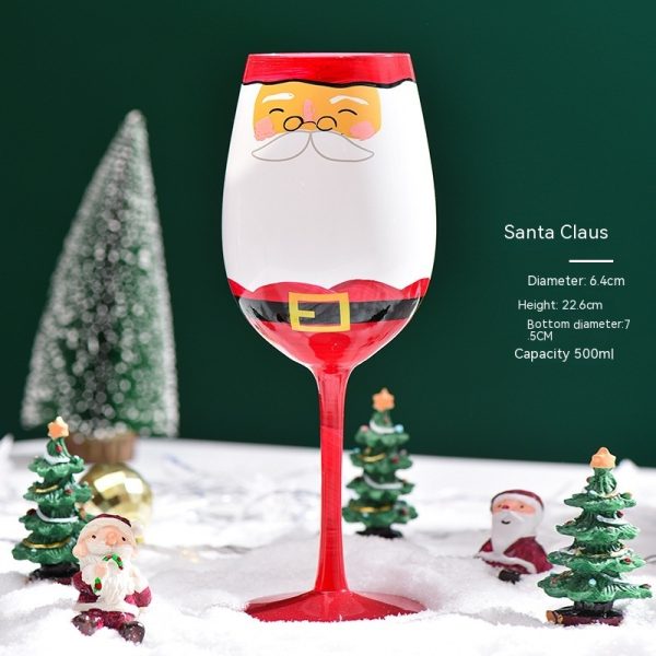 Christmas Wine Glass – Festive Painted Goblet