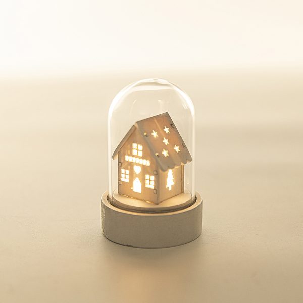 Light-Up Wooden Christmas House Ornament